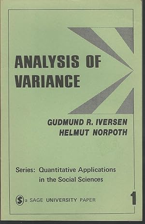 Bild des Verkufers fr Analysis of Variance (Quantitative Applications in the Social Sciences Series, No. 1) zum Verkauf von Dorley House Books, Inc.
