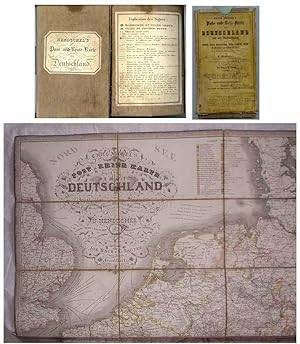 Carl Jugel's Post- und Reise-Karte von Deutschland und den Nachbarstaaten bis London, Paris, Mont...