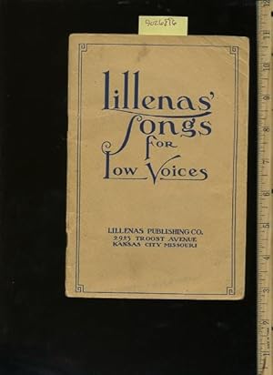 Bild des Verkufers fr Lillenas Songs for Low Voices [songbook, Spiritual inspiration and Freedom, Christian Salvation, Songs of Praise to the Lord and Jesus, 1920s + 1930s Era hymns] zum Verkauf von GREAT PACIFIC BOOKS