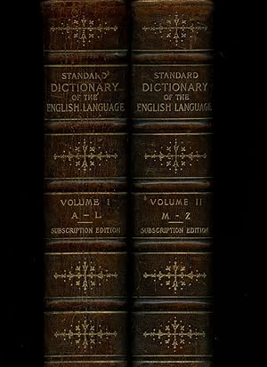 Immagine del venditore per Funk & Wagnalls A Standard Dictionary of the English Language upon original plans designed to give, in complete and accurate statement, in the light of the most recent advances in knowledge, and in the readiest form for popular use, the orthography, pronunciation, meaning, and etymology of all the words and the idiomatic phrases in the speech and literature of the English speaking peoples. Prepared by more than 200 specialists and other scholars. With A Standard Colour Atlas of the World. Volume I - A To L; Volume II - M To Z. Subscription Edition [2 Volumes Complete] venduto da Little Stour Books PBFA Member