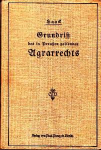 Seller image for Grundri des in Preuen geltenden Agrarrechts. for sale by Antiquariat Jenischek