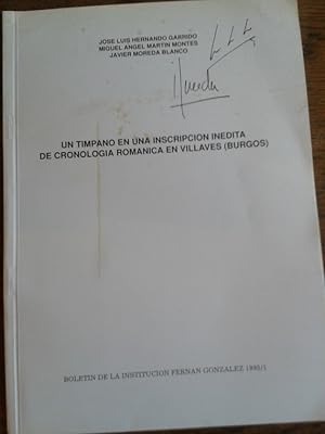 Imagen del vendedor de UN TIMPANO EN UNA INSCRIPCIN INDITA DE CRONOLOGA ROMNICA EN VILLAVES (BURGOS) a la venta por Librera Pramo