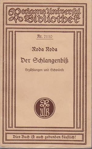 Der Schlangenbiß : Erzählungen u. Schwänke. Roda Roda, Reclams Universal-Bibliothek , Nr. 7110