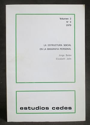 Imagen del vendedor de La Estructura Social En La Biografia Personal a la venta por Exquisite Corpse Booksellers