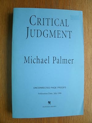 Seller image for Critical Judgment aka Critical Judgement for sale by Scene of the Crime, ABAC, IOBA