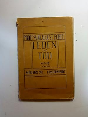 Bild des Verkufers fr Leben und Tod : ein Vortrag zum Verkauf von ANTIQUARIAT Franke BRUDDENBOOKS