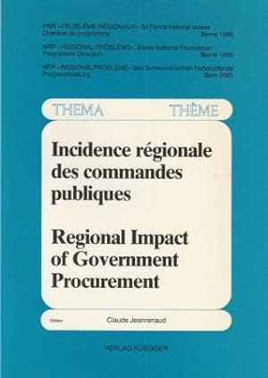 Imagen del vendedor de Regional Impact of Goverment Procurement - Incidende regionale des commandes publiques. a la venta por Versandantiquariat Dr. Uwe Hanisch