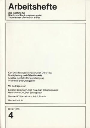 Imagen del vendedor de Stadtplanung und ffentlichkeit - Anstze zur Betroffenenbeteiligung in einem Sanierungsgebiet. a la venta por Versandantiquariat Dr. Uwe Hanisch