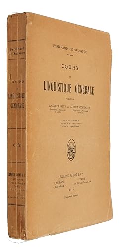 Bild des Verkufers fr Cours de linguistique gnrale. Publi par Charles Bally et Albert Sechehaye. Avec la collaboration de Albert Riedlinger. - [FOUNDING STRUCTURAL LINGUISTICS] zum Verkauf von Lynge & Sn ILAB-ABF