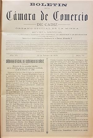 BOLETÍN de la Cámara de Comercio de Cádiz. Órgano oficial de la misma. Revista dedicada al estudi...