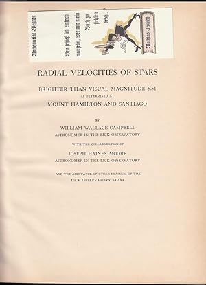 Radial Velocities of Stars brighter than Visual Magnitude 5.51 as determined at Mount Hamilton an...