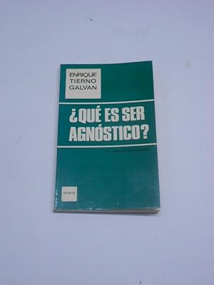 Imagen del vendedor de QUE ES SER AGNOSTICO?- a la venta por Librera J. Cintas