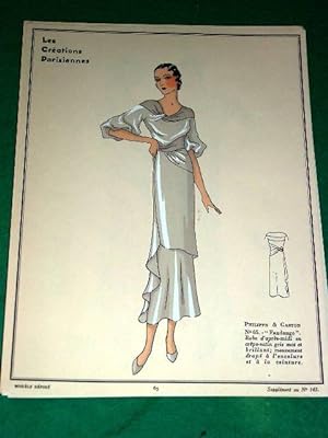 Bild des Verkufers fr Gravure de mode en couleurs de 1933 reprsentant un modle de robede la maison Philippe & Gaston zum Verkauf von JOIE DE LIRE