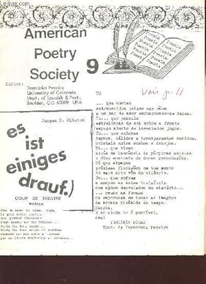 Imagen del vendedor de AMERICAN POETRY SOCIETY - N9 / ES IST EINIGES DRAUF - COUP DE THEATRE etc. a la venta por Le-Livre