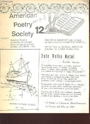 Imagen del vendedor de AMERICAN POETRY SOCIETY - N12 / ES IST EINIGES DRAUF - COUP DE THEATRE etc. a la venta por Le-Livre