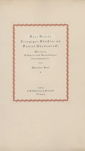 Immagine del venditore per Drei Briefe Leipziger Knstler an Daniel Chodowiecki. venduto da Georg Fritsch Antiquariat