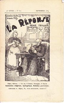 La Response Revue Mensuelle, No. 321, Septembre 1934 [The Response Monthly]
