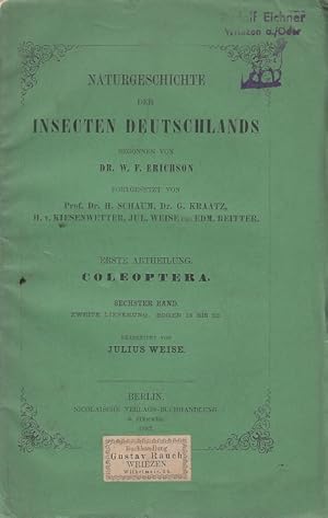 Naturgeschichte der Insecten Deutschlands. 1. Abtheilung: Coleoptera, Bd.6, 2. Lieferung. Begonne...