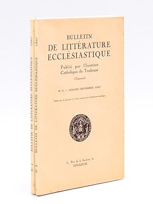 Seller image for Bulletin de Littrature Ecclsiastique publi par l'Institut Catholique de Toulouse (Anne 1967 - Numros 3 et 4 : Juillet-Septembre et Octobre-Dcembre 1967) [ Contient : ] Un tmoin catholique de la primaut de l'Ecriture au XVIe sicle (Eyt) ; Essais sur la chronologie des "Enarrationes in Psalmos" de saint Augustin (suite) (Henri Rondet) ; Evangile et politique : la technique et l'esprit (R. Coste) ; Aux sources de la doctrine d'Arius. La thologie antiochienne (Boularand) ; Chronique orignienne (H. Crouzel) for sale by Librairie du Cardinal