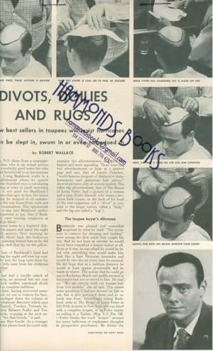 Seller image for Article: Divots, Doilies & Rugs - "The New Best Sellers in Toupees Will Resist Hurricanes & Can be Slept In, Swum in or Even Torpedoed In" for sale by Hammonds Antiques & Books
