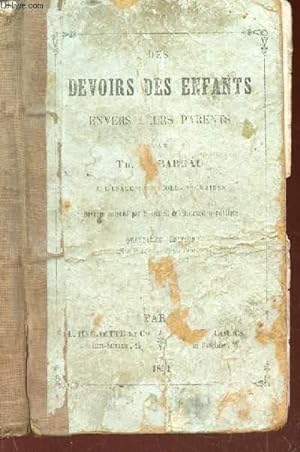 Imagen del vendedor de DES DEVOIRS DES ENFANTS - ENVERS LEURS PARENTS / a la venta por Le-Livre