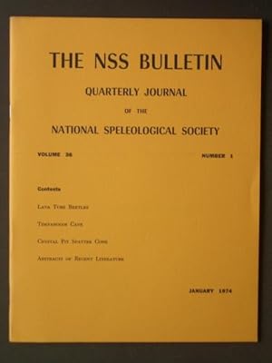 Immagine del venditore per The NSS Bulletin: Quarterly Journal of the National Speleological Society Volume 36 Number 1 venduto da Bookworks [MWABA, IOBA]