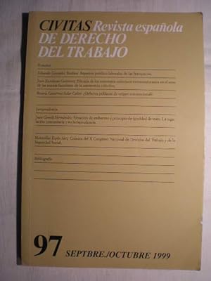 Imagen del vendedor de Civitas. Revista espaola de derecho del trabajo. Num. 97 Septiembre-Octubre 1999 a la venta por Librera Antonio Azorn