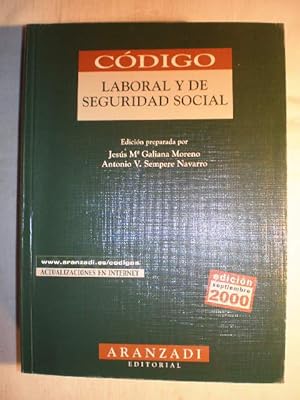 Image du vendeur pour Cdigo laboral y de Seguridad Social mis en vente par Librera Antonio Azorn