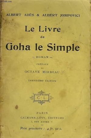 Imagen del vendedor de LE LIVRE DE GOHA LE SIMPLE. a la venta por Le-Livre