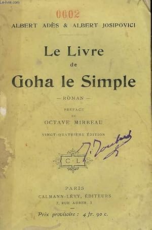 Imagen del vendedor de LE LIVRE DE GOHA LE SIMPLE. a la venta por Le-Livre