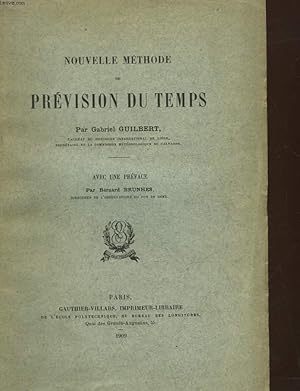 Imagen del vendedor de NOUVELLE METHODE DE PREVISION DU TEMPS a la venta por Le-Livre