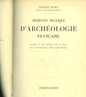 Image du vendeur pour MEMENTO PRATIQUE D'ARCHEOLOGIE FRANCAISE mis en vente par Le-Livre
