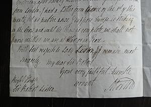 Autograph letter to Sir Robert Liston, 1823