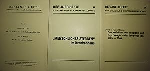 Bild des Verkufers fr Berliner Hefte fr evangelische Krankenseelsorge. Konvolut aus den Heften 23, 41 und 47. zum Verkauf von Antiquariat Immanuel, Einzelhandel