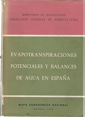 Imagen del vendedor de EVAPOTRANSPIRACIONES POTENCIALES Y BALANCES DE AGUA EN ESPAA a la venta por Librera Torren de Rueda