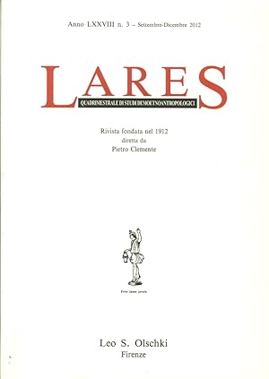 Seller image for Lares. Anno LXXVIII. 0003. Settembre - Dicembre 2012 for sale by Libro Co. Italia Srl