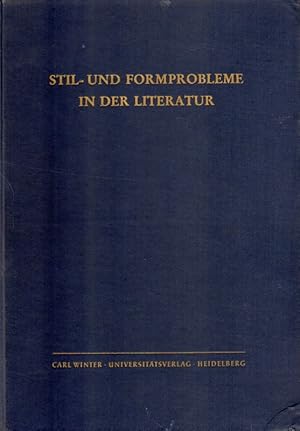 Imagen del vendedor de Stil- und Formprobleme in der Literatur. a la venta por Versandantiquariat Boller