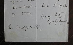 Autograph letter to Edward Walford, 1869