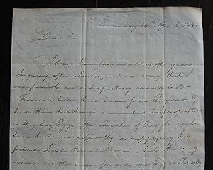 Autograph letter to James Davidson about the swans at Inveraray, 1830