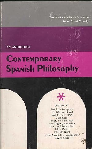 Imagen del vendedor de Contemporary Spanish Philosophy: An Anthology a la venta por Mr Pickwick's Fine Old Books