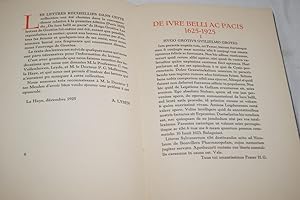 Image du vendeur pour QUELQUES LETTRES CONCERNANT LA PREMIERE EDITION DU DE IVRE BELLI AC PACIS DE HUGO GROTIUS (PARIS 1625) mis en vente par Librairie RAIMOND
