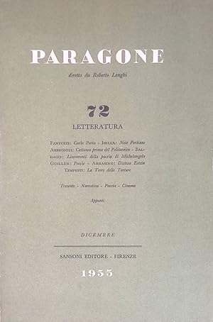 Paragone. Rivista di arte figurativa e letteratura. Letteratura. Anno VI, n. 72, Dicembre 1955