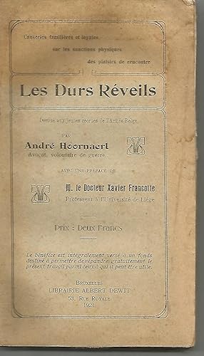 Imagen del vendedor de Les durs rveils : causeries familires et loyales sur les sanctions physiques des plaisirs de rencontre a la venta por Librairie l'Aspidistra