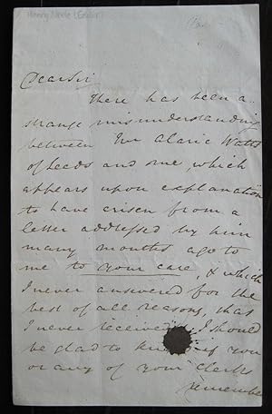 Autograph letter to Rudolph Ackermann, 1824