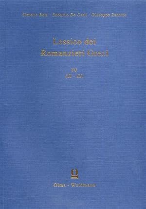 Immagine del venditore per Lessico dei romanzieri greci. Vol.IV: (pi greco-omega). venduto da FIRENZELIBRI SRL