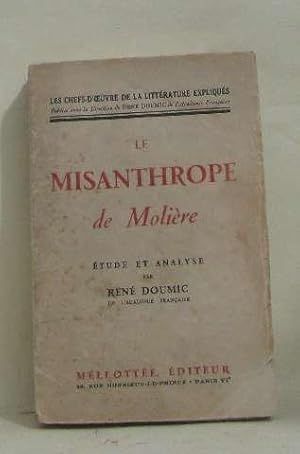 Imagen del vendedor de Le misanthrope de molire tude et analyse a la venta por crealivres