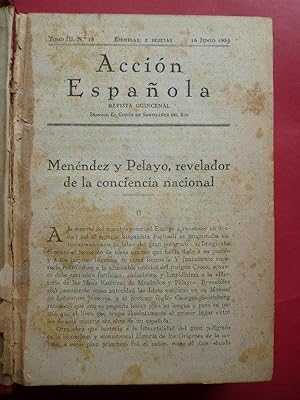 Seller image for ACCIN ESPAOLA. Revista Mensual. Director El Conde de Santibez del Ro. Nms. 13 - 18. for sale by Carmichael Alonso Libros