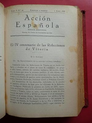 Seller image for ACCIN ESPAOLA. Revista Mensual. Director El Conde de Santibez del Ro. Nms. 25 - 30. for sale by Carmichael Alonso Libros