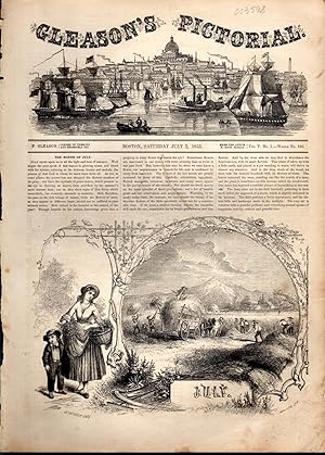 Seller image for PRINT: "Month of July".article and Engraving from Gleason's Pictorial Drawing Room Companion, July 2, 1853 for sale by Dorley House Books, Inc.