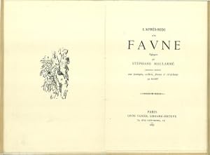 Image du vendeur pour L'Aprs-Midi d'un Favne [Faune]. glogve. Avec frontispice, ex-libris, flevrons & cul de-lampe par Manet. mis en vente par Antiquariat Weinek